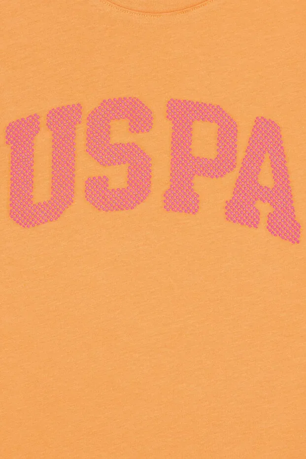 Детская футболка для девочек хлопковая U.S. Polo Assn., Orange — фото 3