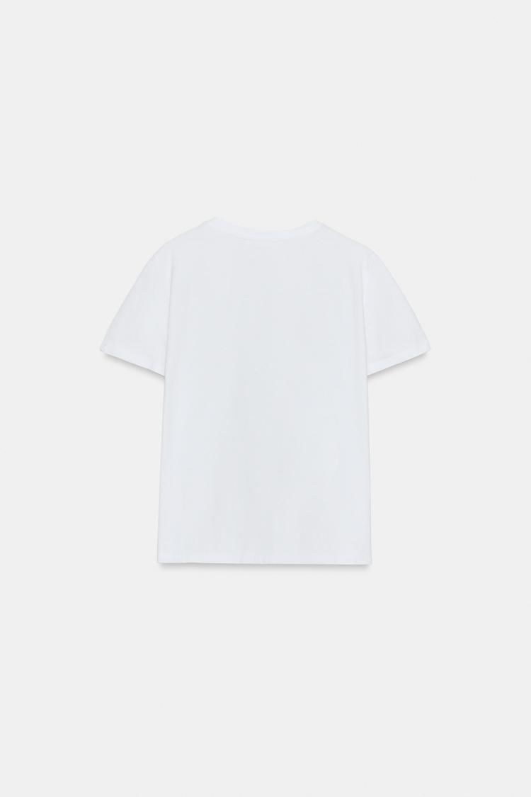Футболка Zara Cotton Rustic, белый — фото 2