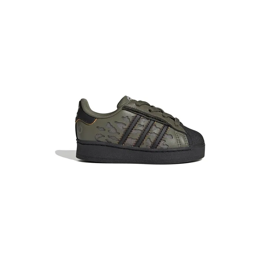 Детские спортивные кроссовки с подсветкой и эластичной шнуровкой adidas Superstar LED Lights Comfort Closure Elastic Lace Shoes, Зеленый — фото 2