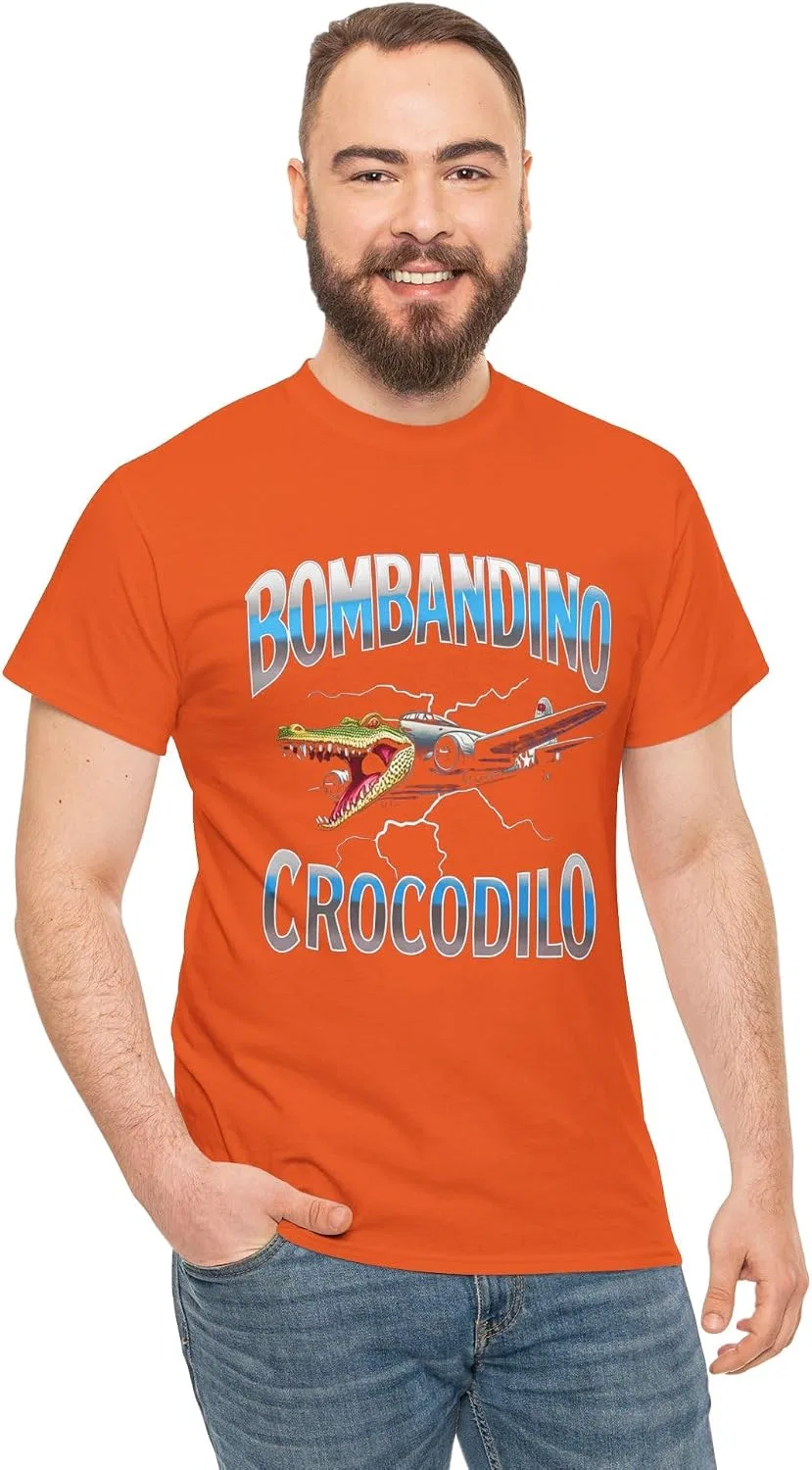 Женская футболка с принтом Bombandino Crocodilo, оранжевый — фото 2