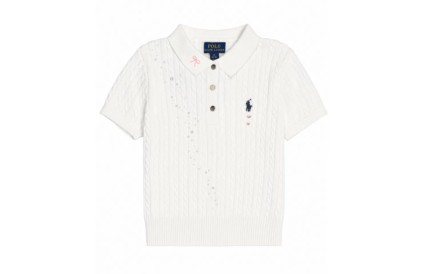 Свитер с поло Polo Ralph Lauren, White — фото 3