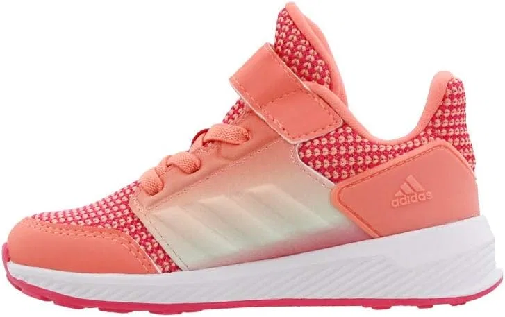 Детские кроссовки для мальчиков с вязаным верхом RapidaRun adidas, Chalk Coral/White/Real Pink — фото 4