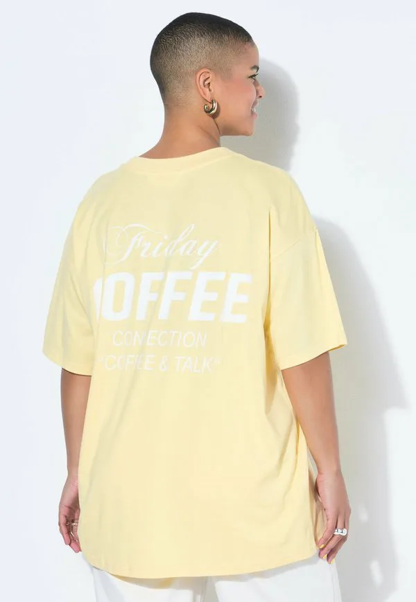 

Футболка с принтом coffee rücken Studio Untold, Pale Yellow, Коричневый, Футболка с принтом coffee rücken Studio Untold, Pale Yellow