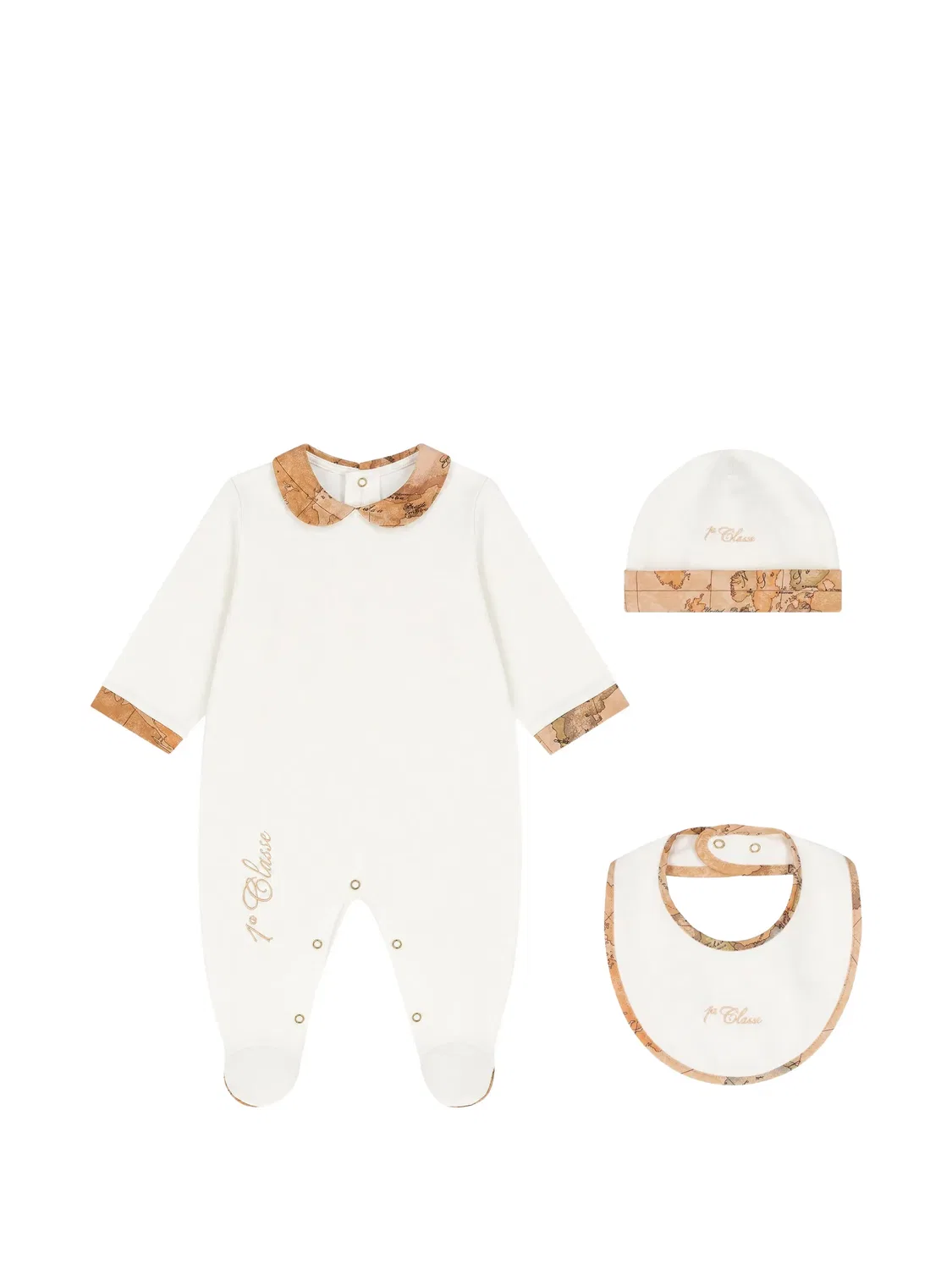 Комплект из комбинезона и шапки с нагрудником Alviero Martini Kids, белый