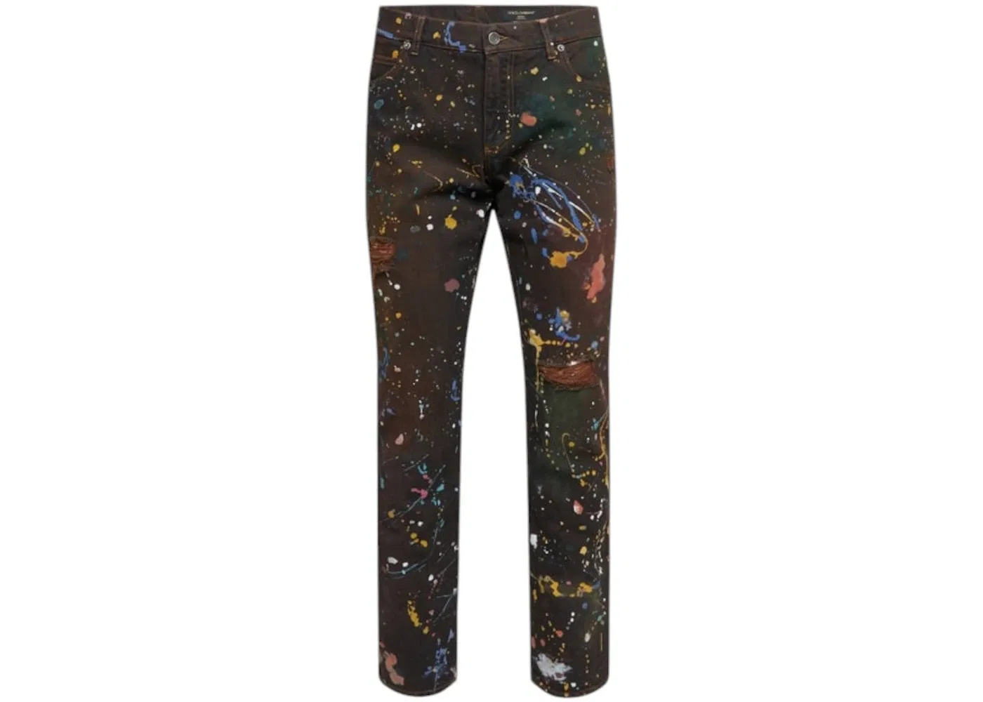 Мужские джинсы прямого кроя Painted Dolce & Gabbana, Black Coffee