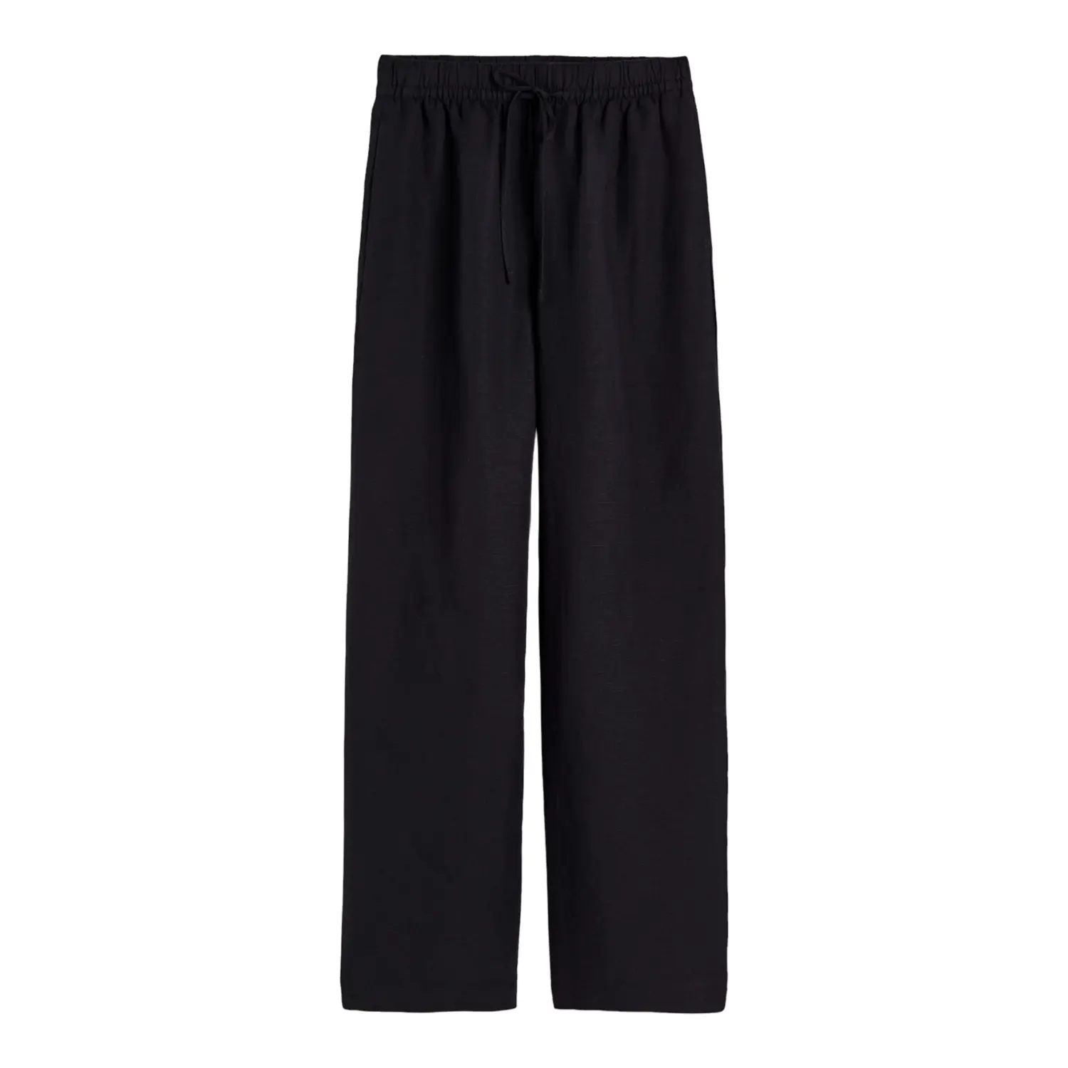 

Брюки H&M Linen-blend Pull-on, черный