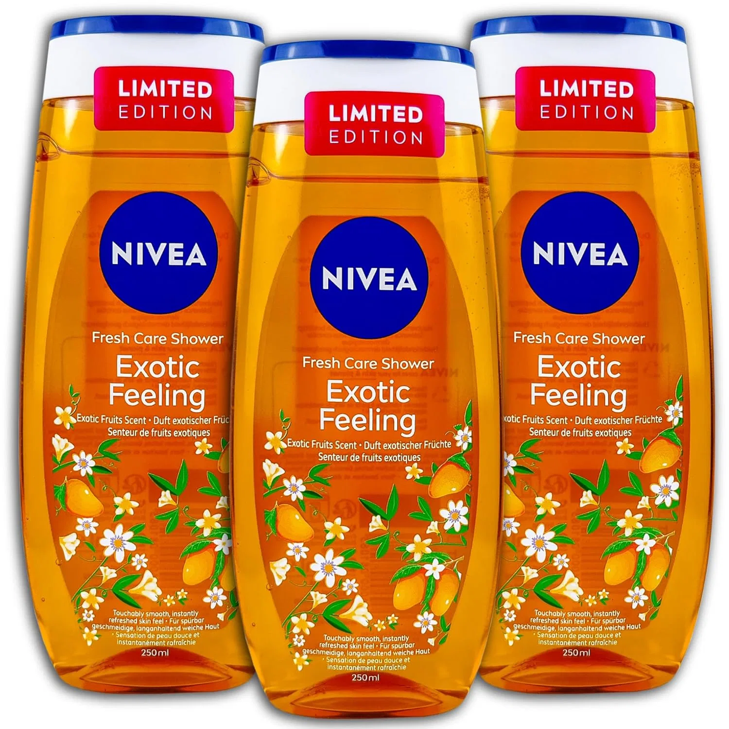 Гель для душа Exotic Feeling, NIVEA, набор 3x250 мл