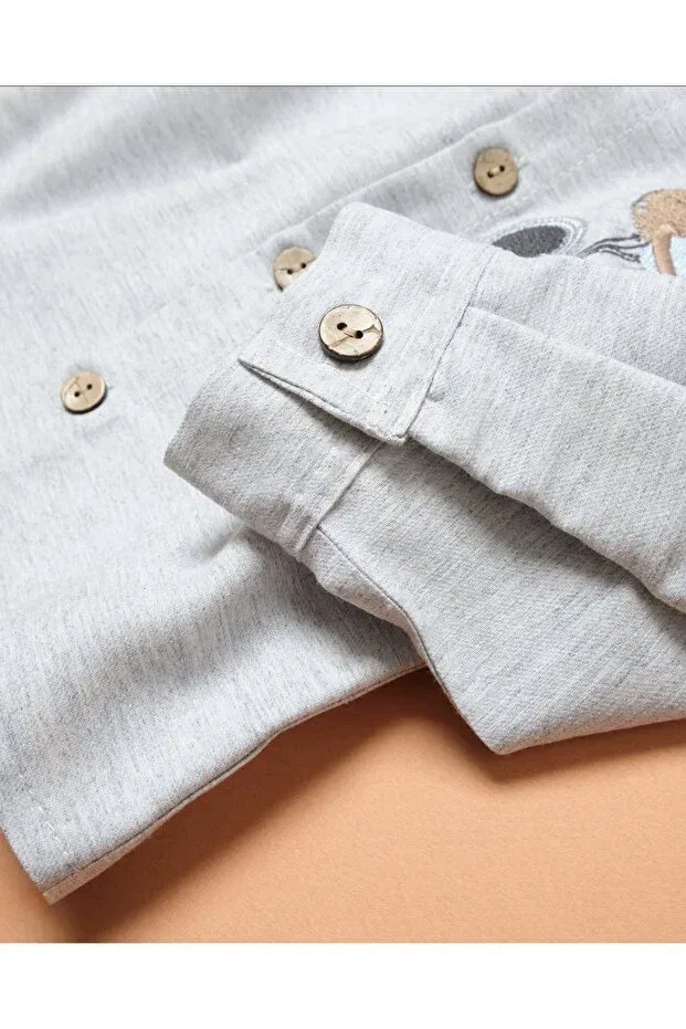 Детская рубашка для мальчиков с длинным рукавом Astronaut themed children's shirt 1Baby1Cat, Gri — фото 3