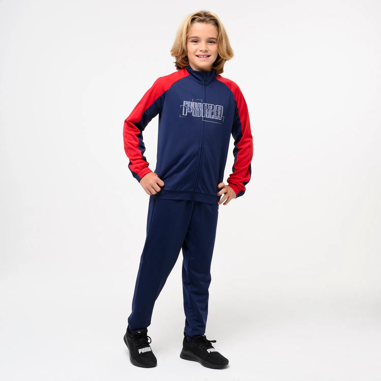Детский спортивный костюм Puma, Navyblau / Rot