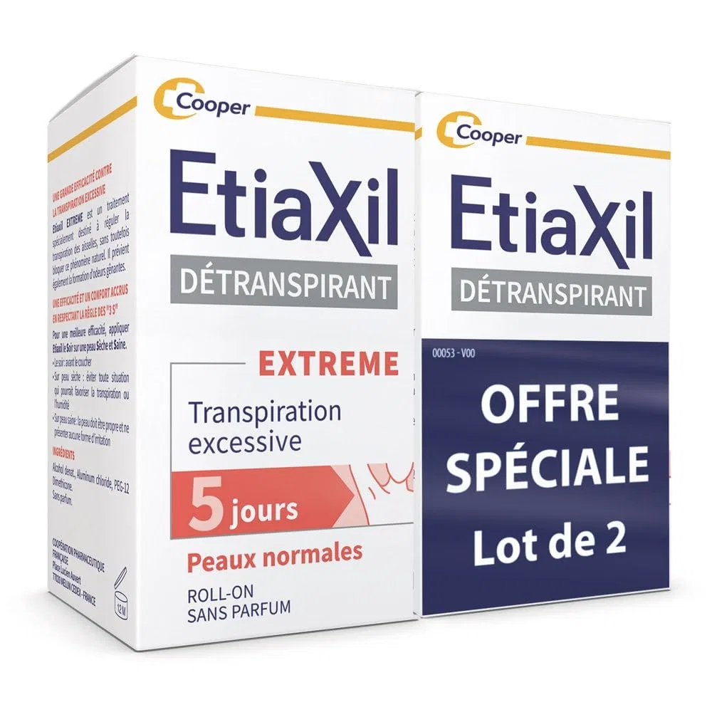Антиперспирант от чрезмерного потоотделения Etiaxil, набор 2 x 15 мл