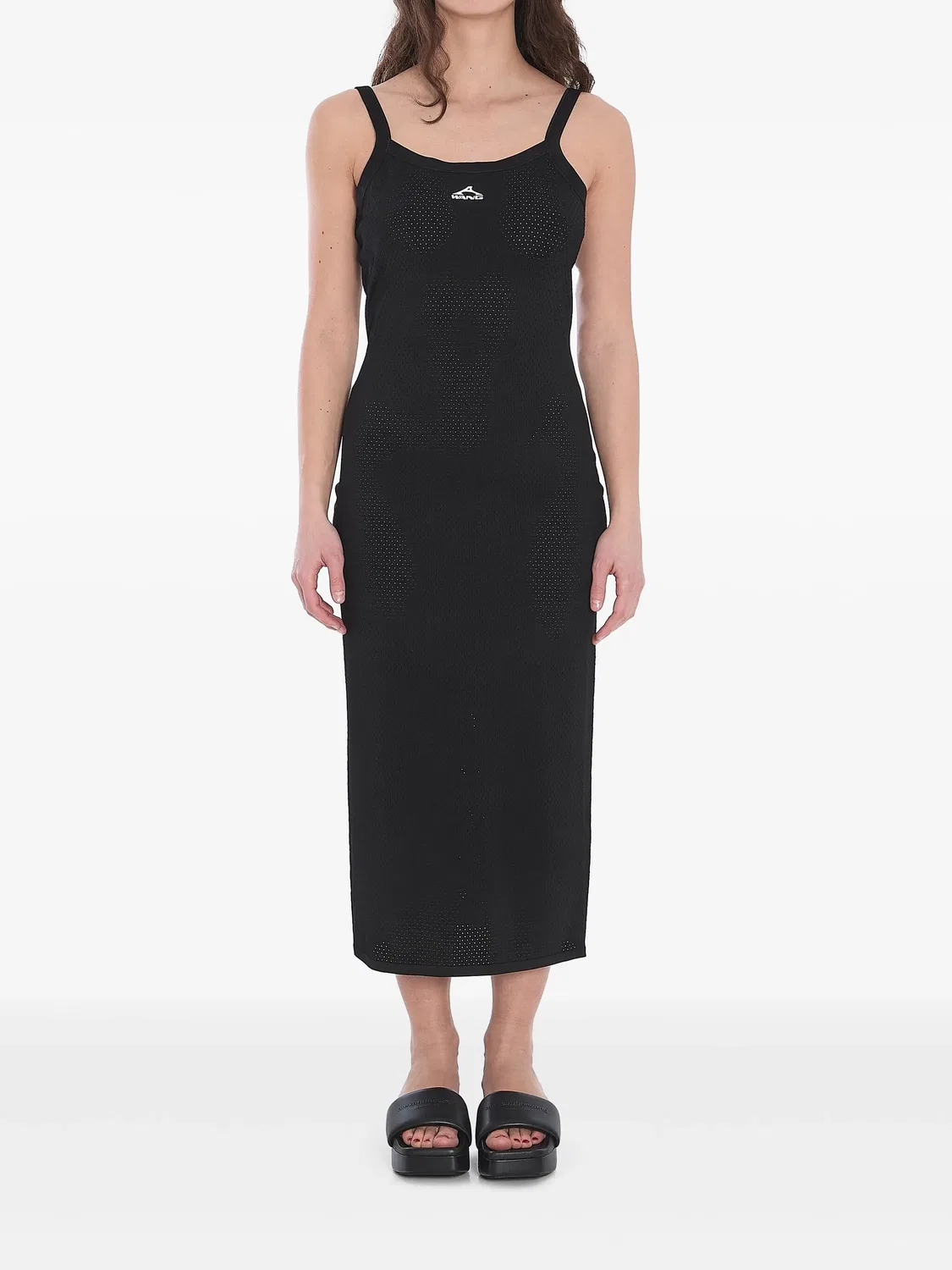 Слип-платье с 3D-логотипом Alexander Wang, черный