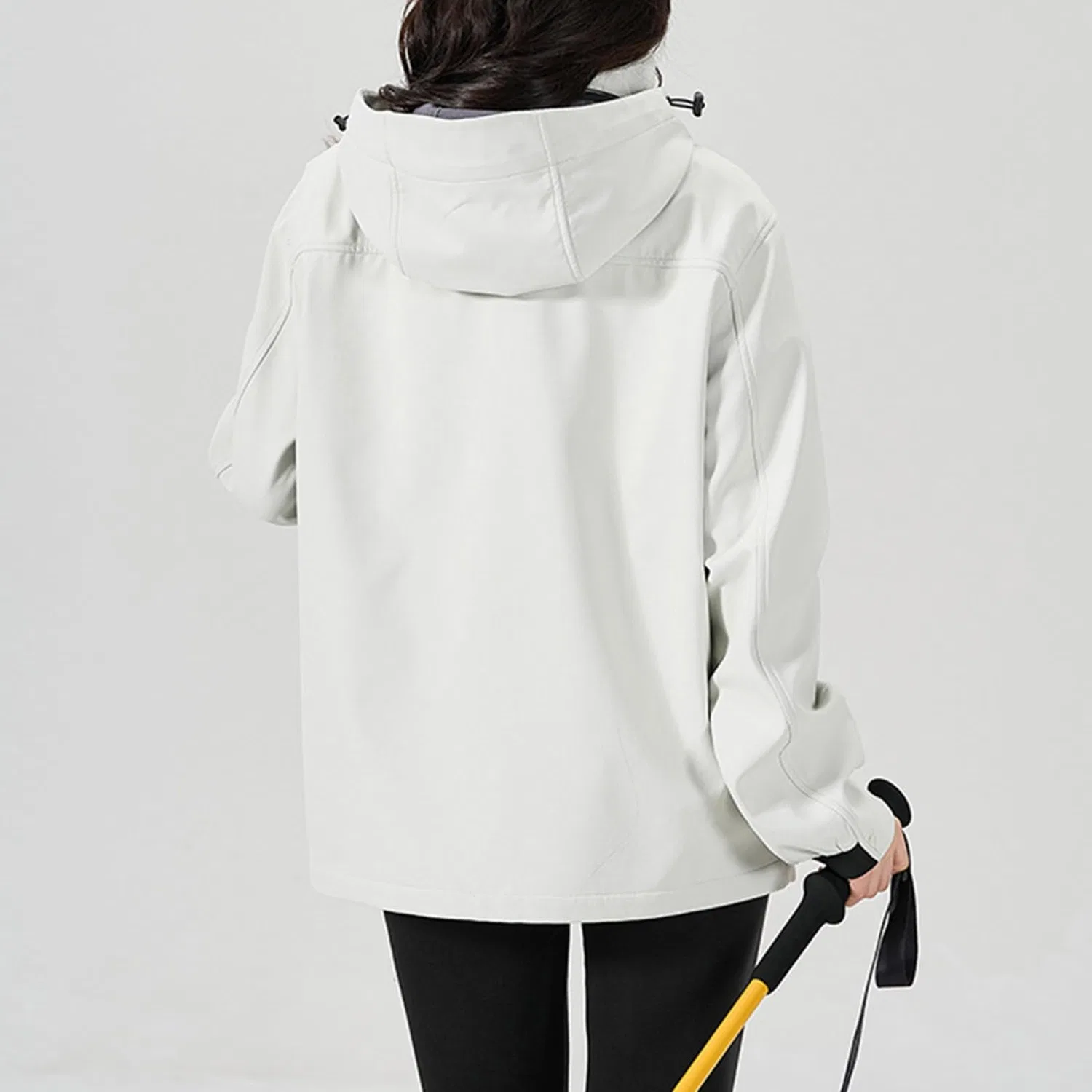 Женский дождевик с капюшоном Softshell Jacket Trench, Bianco — фото 2