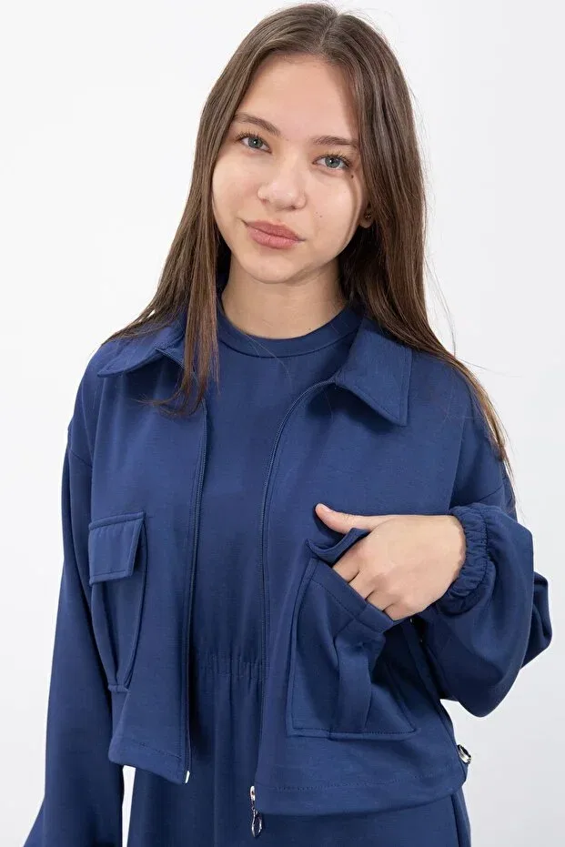 Детское платье для девочек без рукавов Cansın Mini, Navy Blue — фото 2