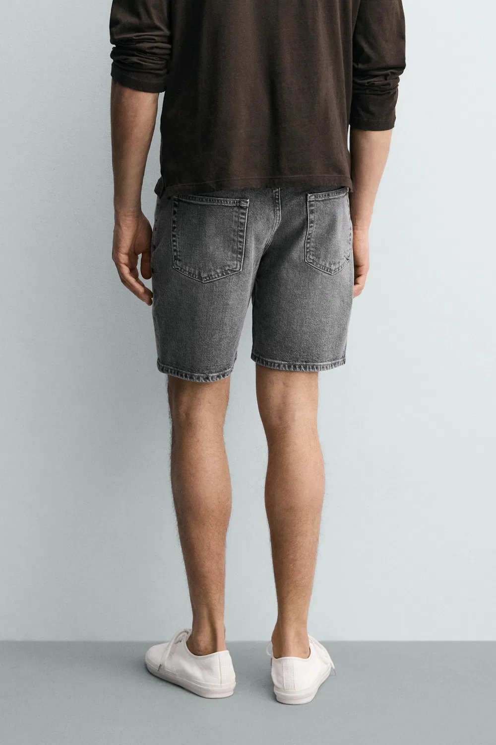 ДЖИНСОВЫЕ ШОРТЫ СТАНДАРТНОГО КРОЯ-БЕРМУДА ZARA, Grey — фото 3