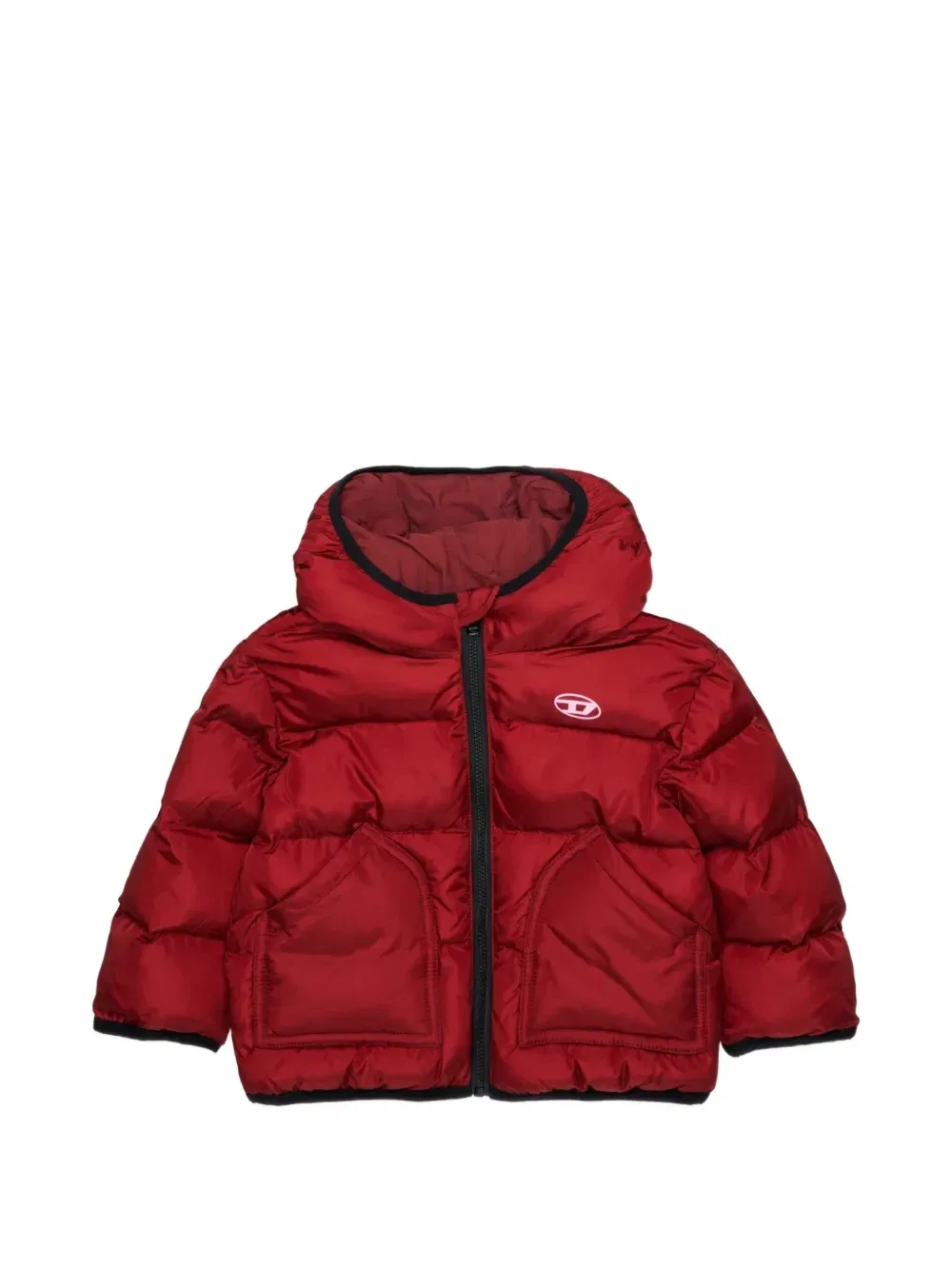 Пуховик с нашивкой-логотипом Diesel Kids, красный