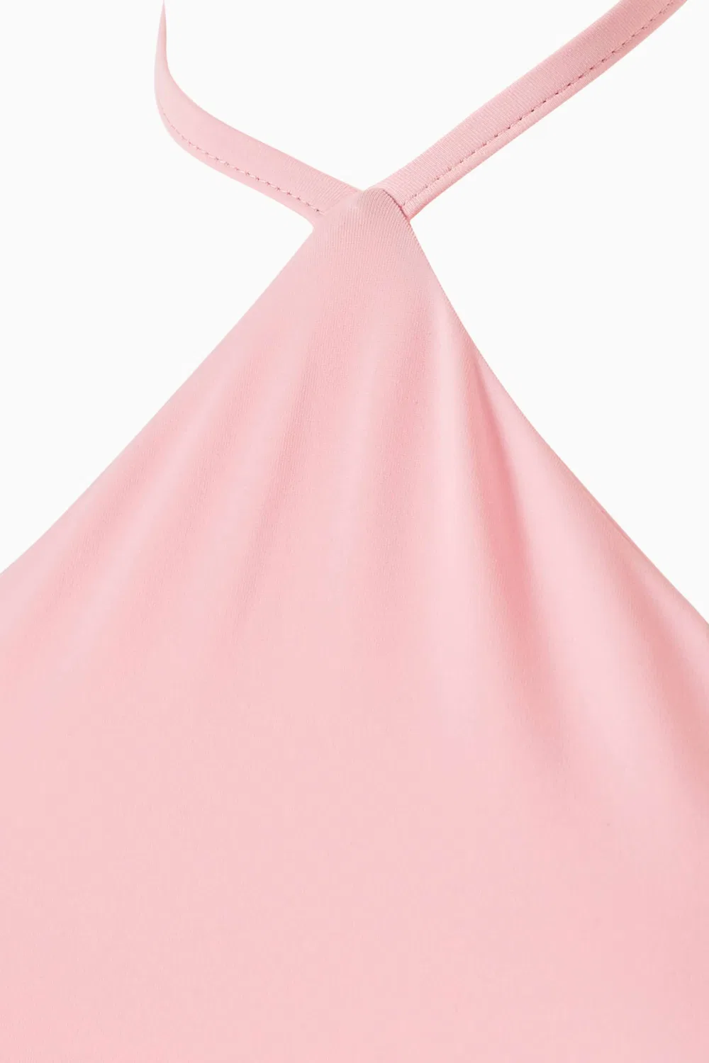 Купальник слитный с завязкой на шее Le Maillot Bastide Jacquemus, розовый — фото 4