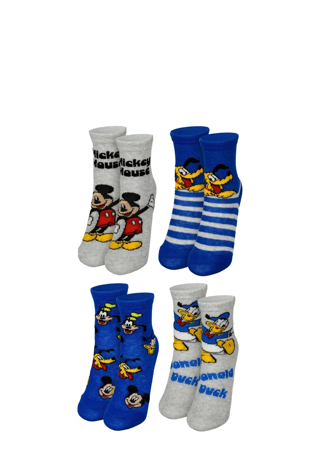 4Er pack mickey mouse, donald duck pluto socken sneakersocken söckchen - socks Disney, Mehrfarbig
