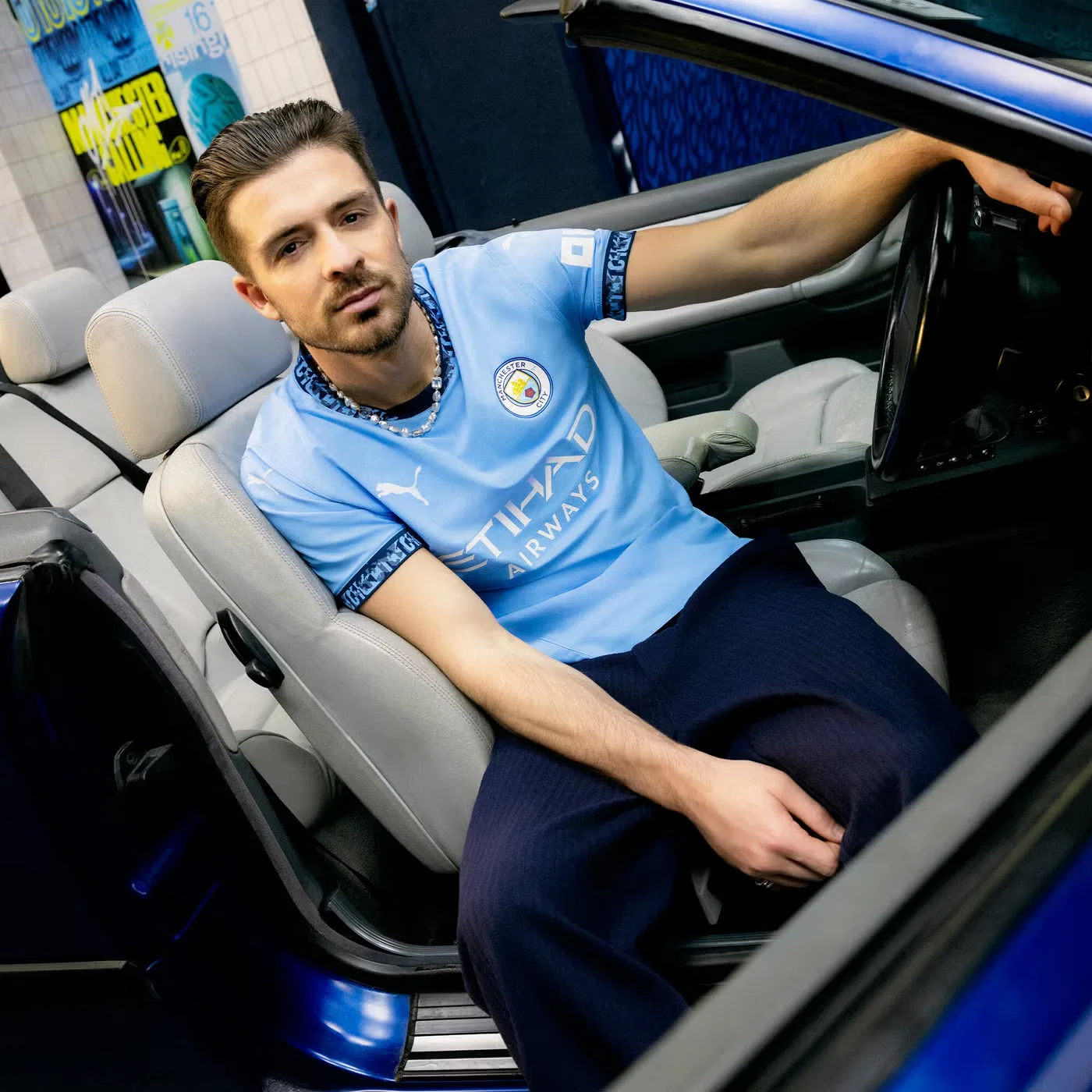 Футболка с принтом Manchester City 24/25 Puma, голубой — фото 4