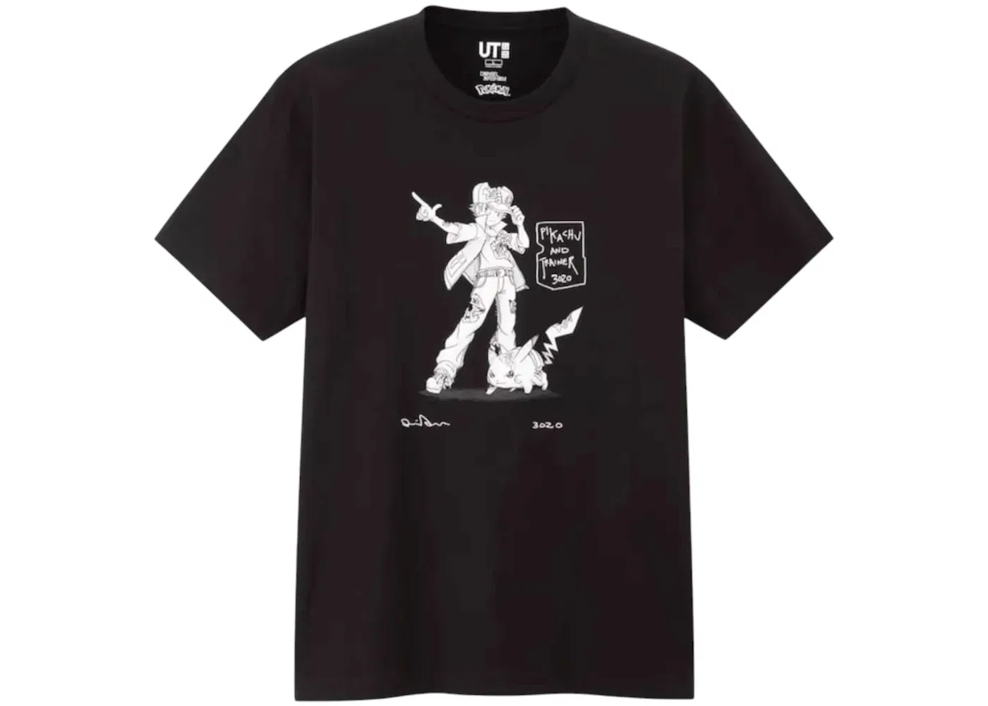 Мужская футболка с принтом Uniqlo x Daniel Arsham x Pokemon Trainer Tee, Black