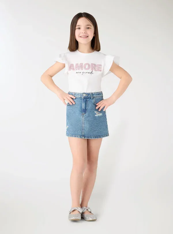 Юбка джинсовая Denim skirt Terranova Denim Medium, синий