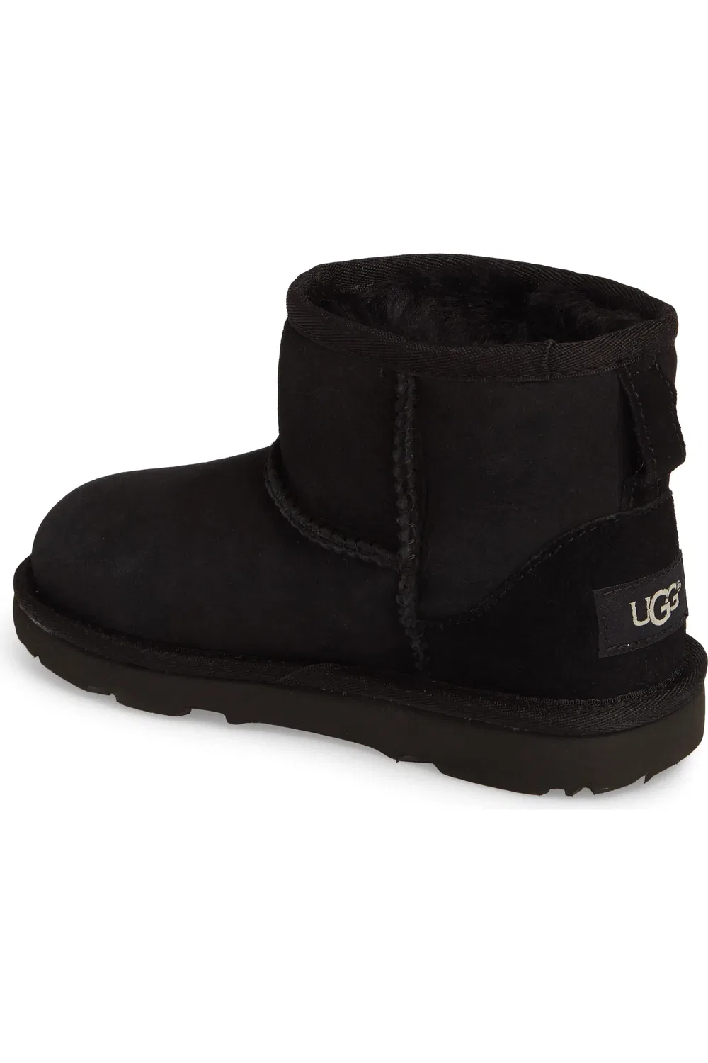 Детские ботинки водонепроницаемые с овчиной Classic Mini II UGG, черный — фото 2