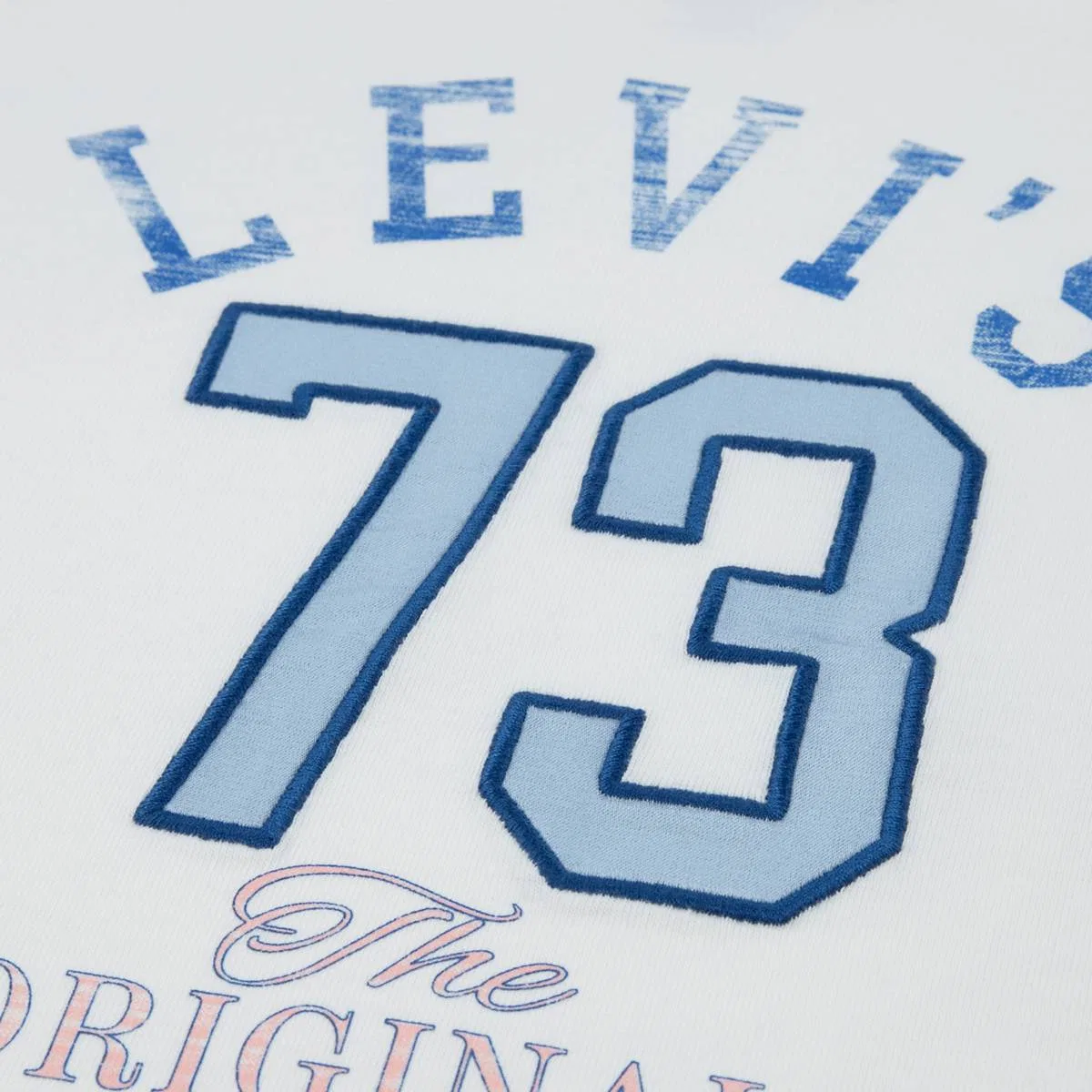 Винтажная спортивная футболка оверсайз для девочек 2-4 лет Levi's, Egret - White — фото 3