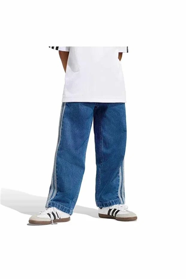 Детские спортивные штаны для девочек с вышивкой Firebird den tp unisex kids' sports sweatpant kd5813 Adidas, Blue