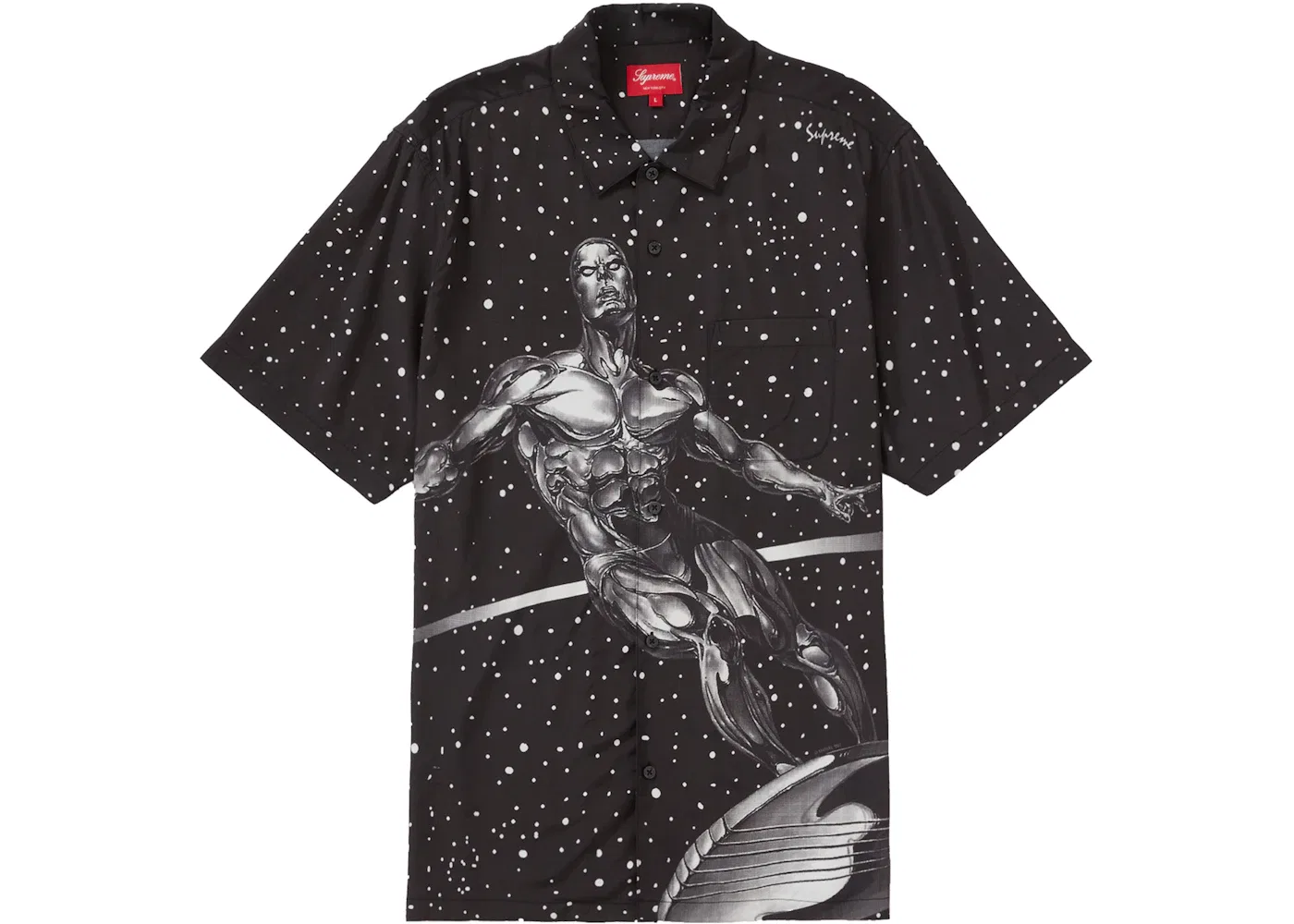 Мужская футболка с принтом Supreme Silver Surfer, Black
