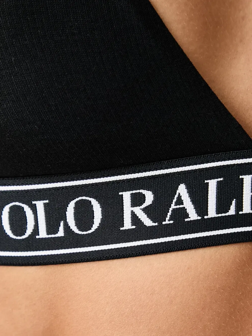 Бюстгальтер-треугольник с логотипом на резинке POLO RALPH LAUREN, черный — фото 4