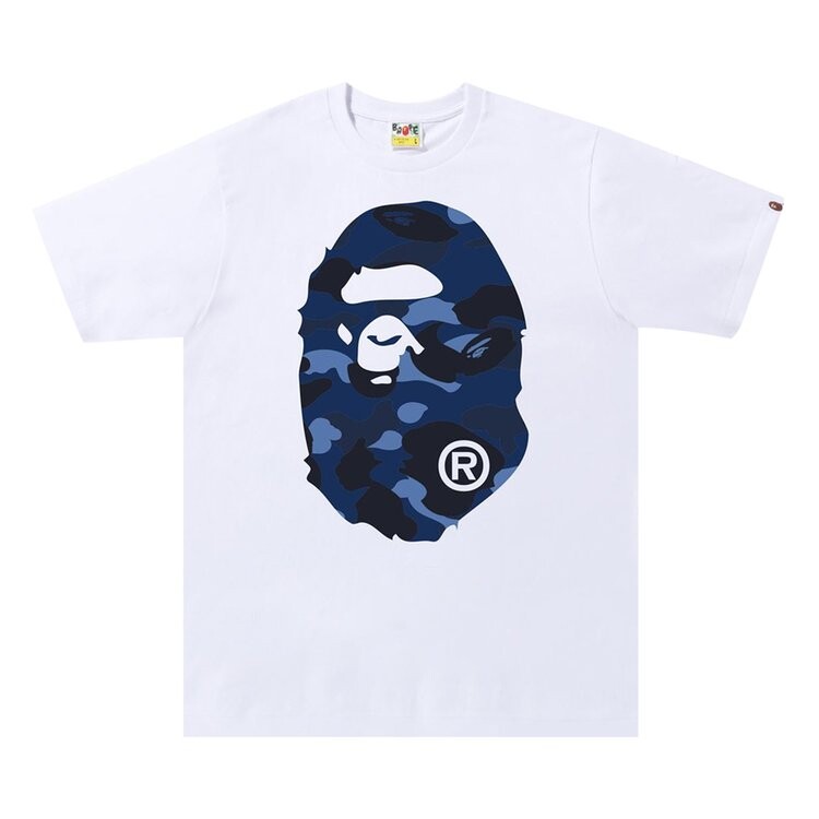 

Футболка BAPE Color Camo Big Ape Head Tee 'White/Navy', белый