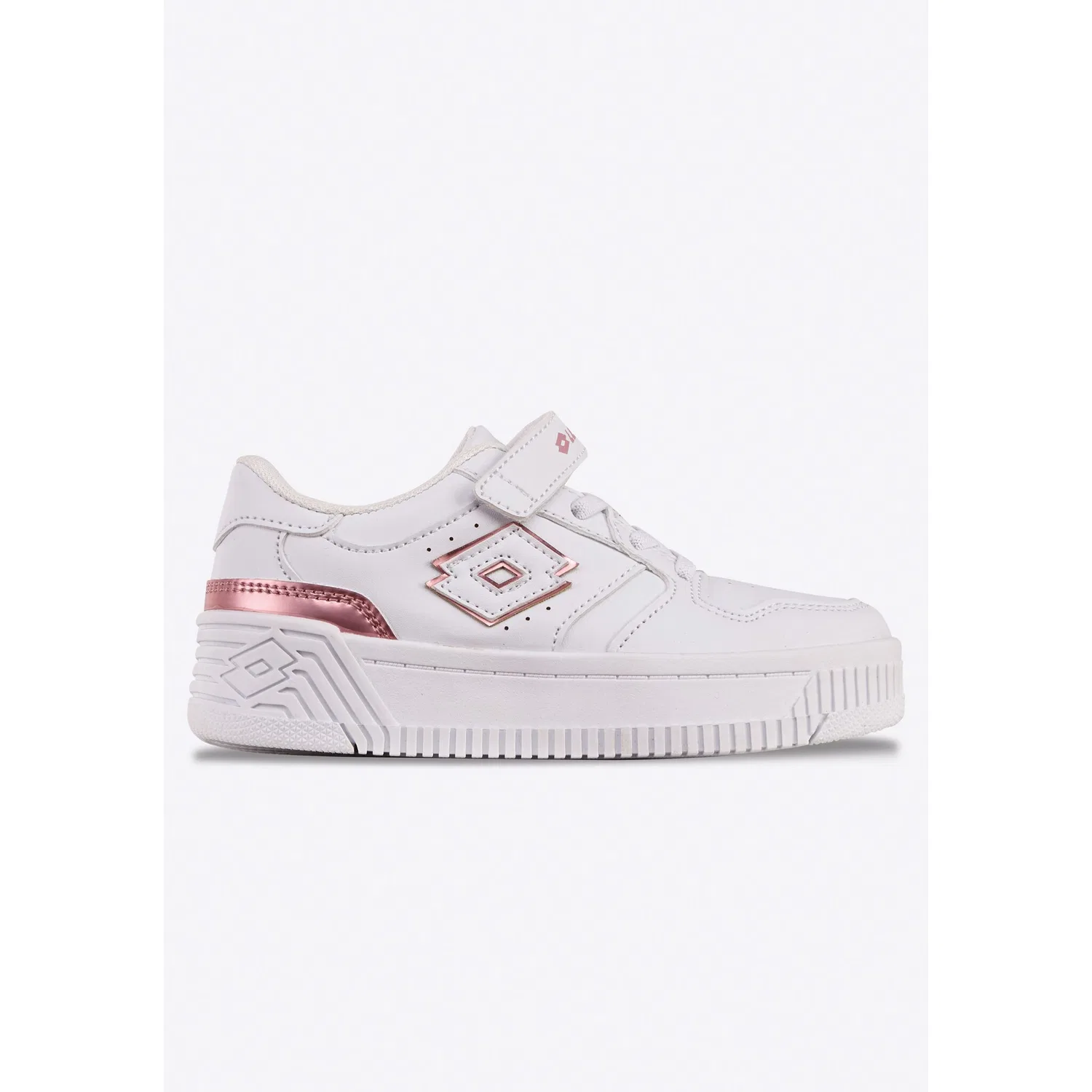Детские кроссовки с металлическими деталями lotto, White/Rose