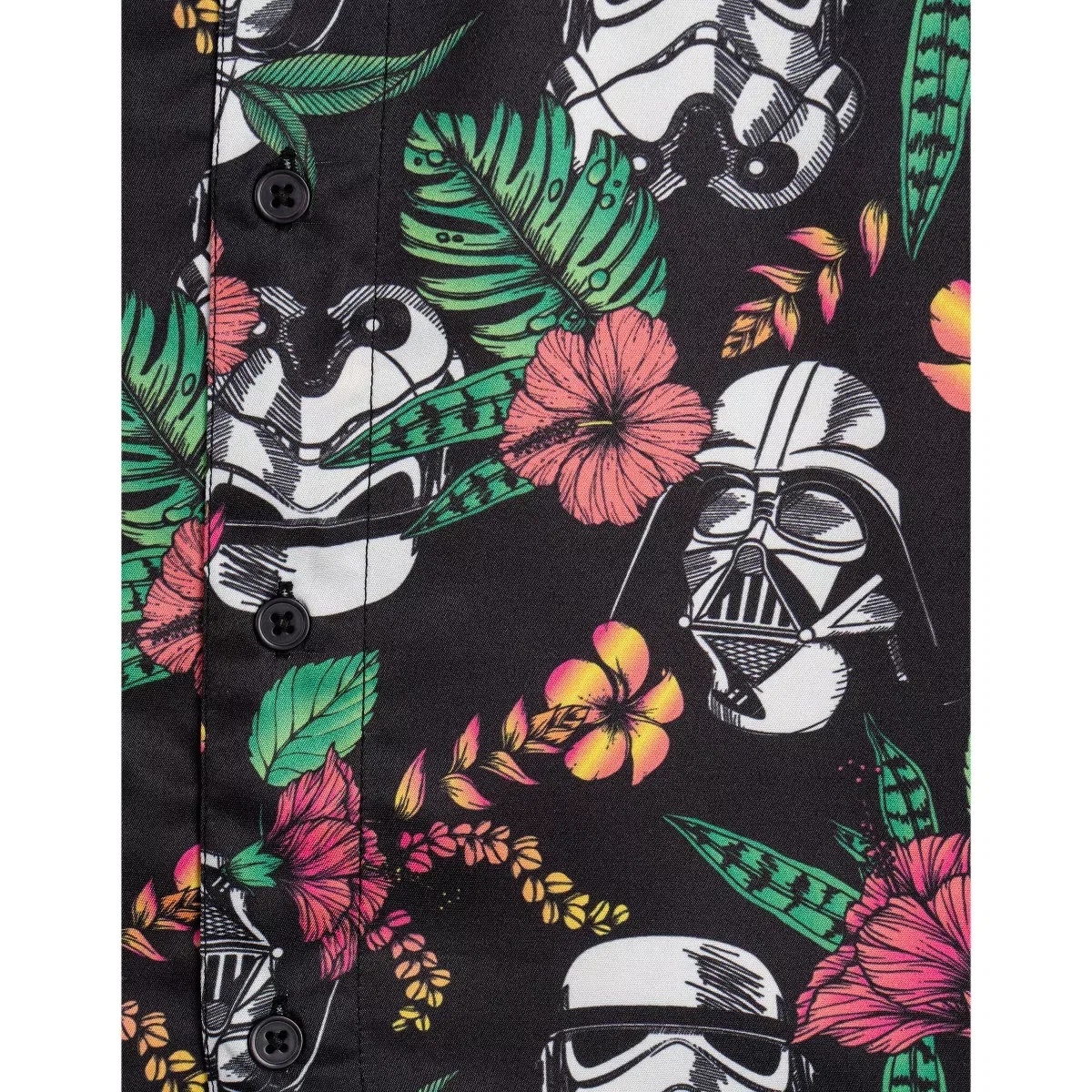 Детское платье-рубашка с принтом Star Wars Stormtrooper Darth Vader Hawaiian Button Down Dress Shirt Star Wars, Black — фото 4