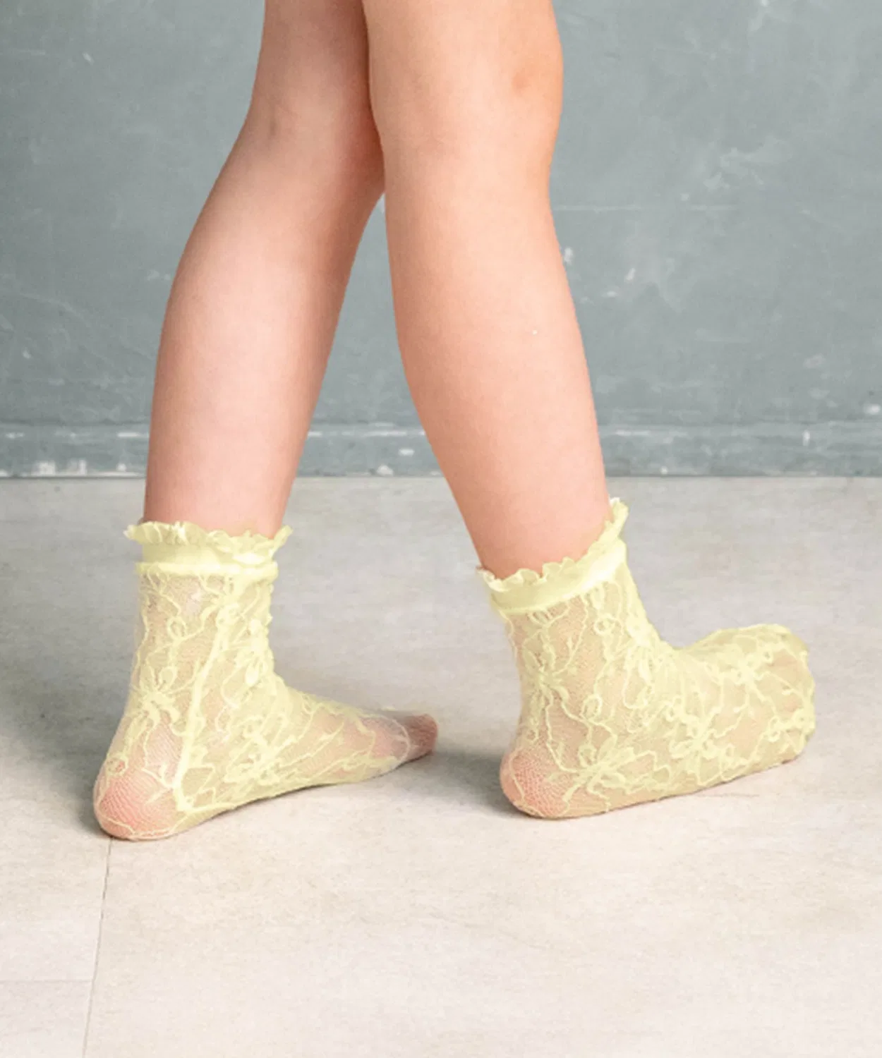 Детские носки с кружевом Melia Lace Short Socks Rora, Yellow