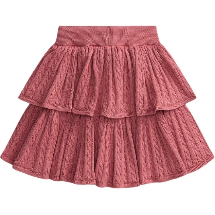 Детская юбка миди с умеренной посадкой Pre School Skirts Moderate Midi Dress Polo Ralph Lauren, Canvas Powder — фото 3