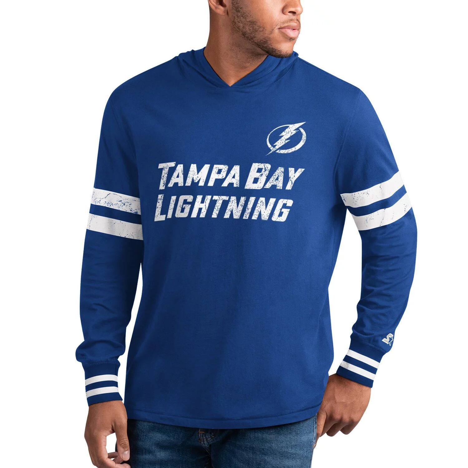 

Мужская футболка Starter Blue Tampa Bay Lightning Offense с длинным рукавом и худи