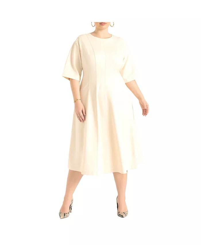 

Женское рабочее платье из понте с декоративными швами Eloquii, слоновая кость/кремовый