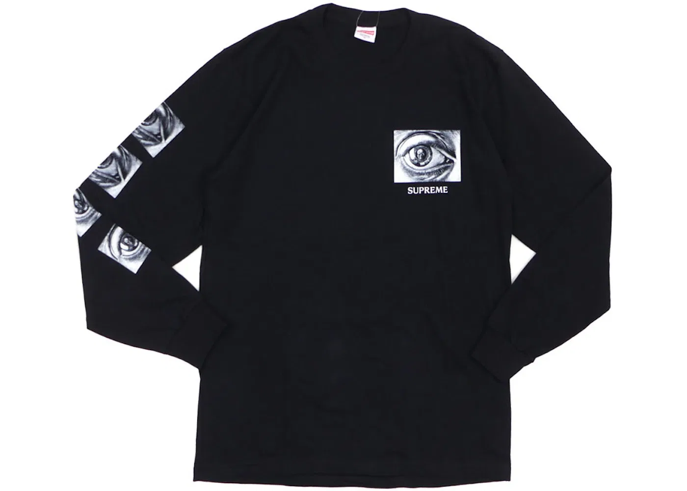 Мужская футболка с принтом Supreme MC Escher Eye LS Tee, Black