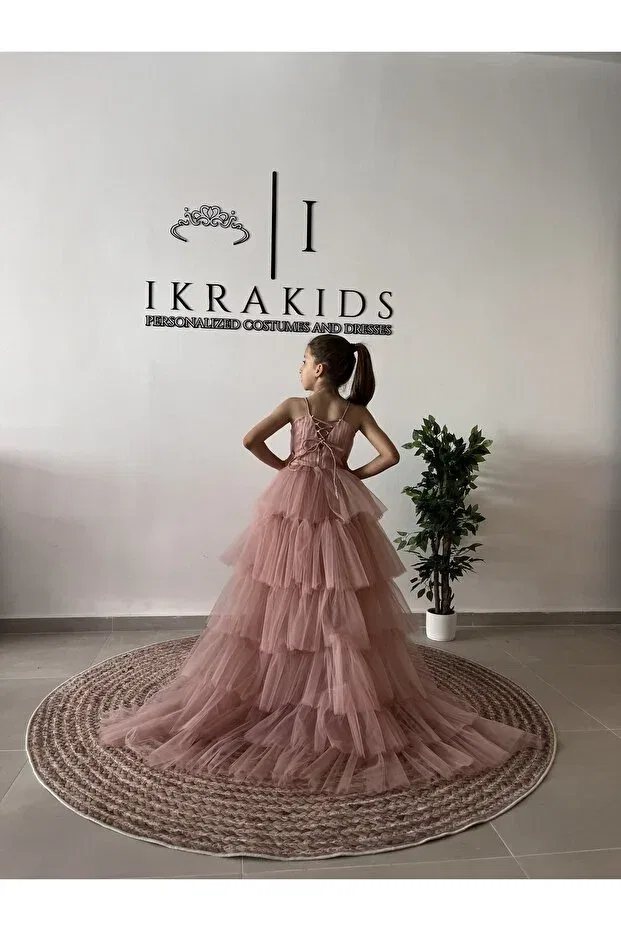 Детское платье для девочек с пайетками Ikrabutikbursa, Powder