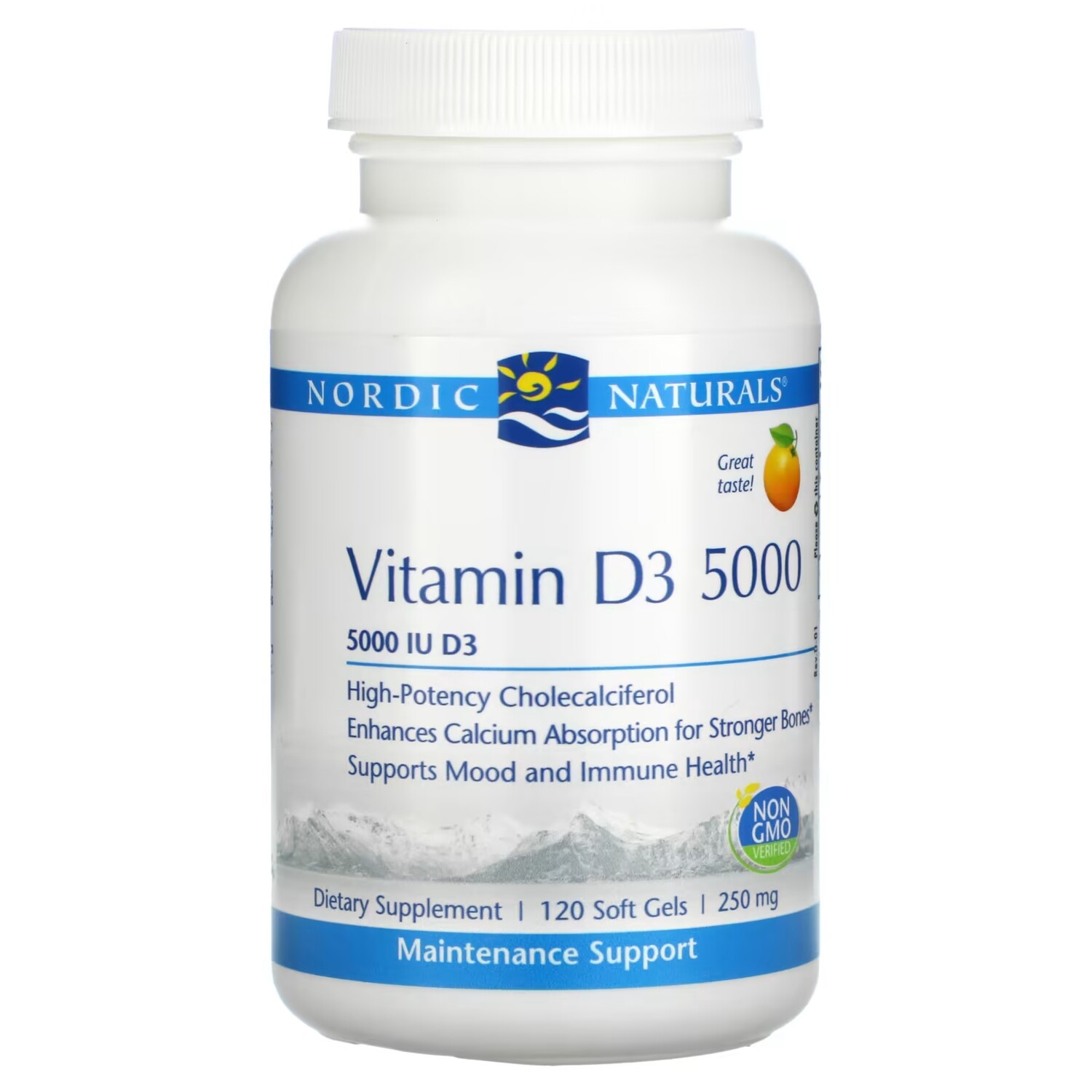 

Nordic Naturals витамин D3 5000 со вкусом апельсина 5000 МЕ, 120 капсул