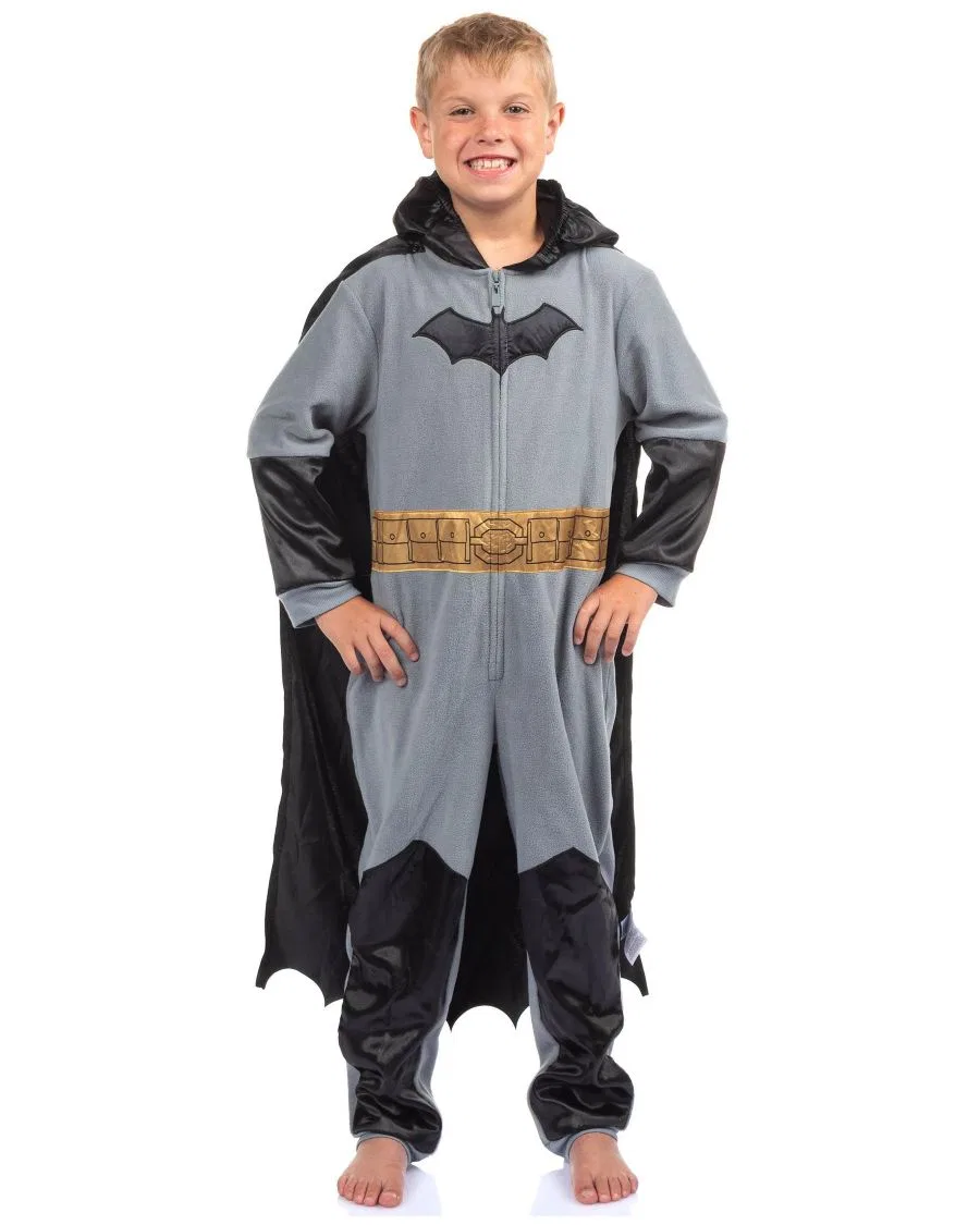Детский пижамный комбинезон с капюшоном и маской Batman, Black — фото 2