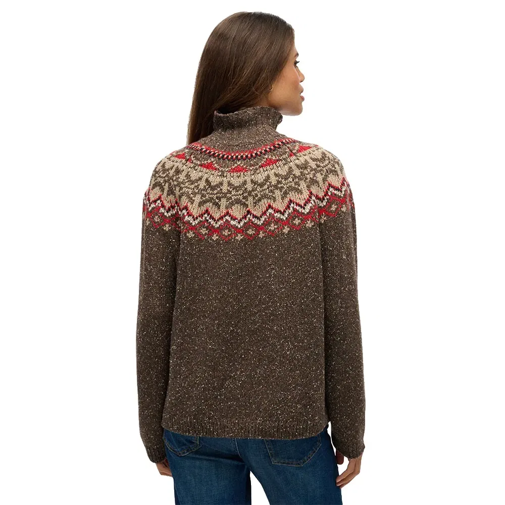 Свитер с высоким воротником Fairisle Superdry, коричневый — фото 2