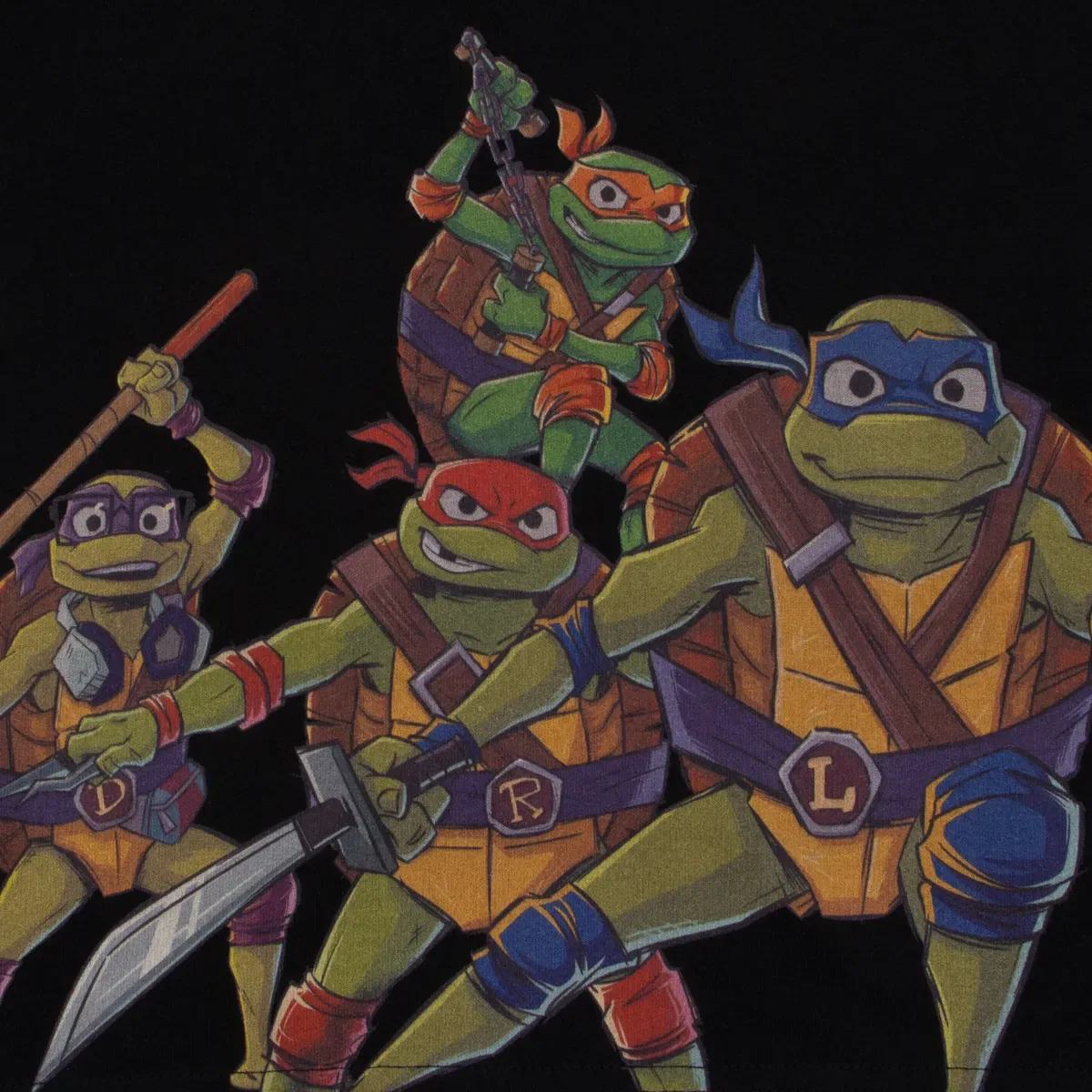 Детский лонгслив с длинным рукавом Teenage Mutant Ninja Turtles, Black — фото 2
