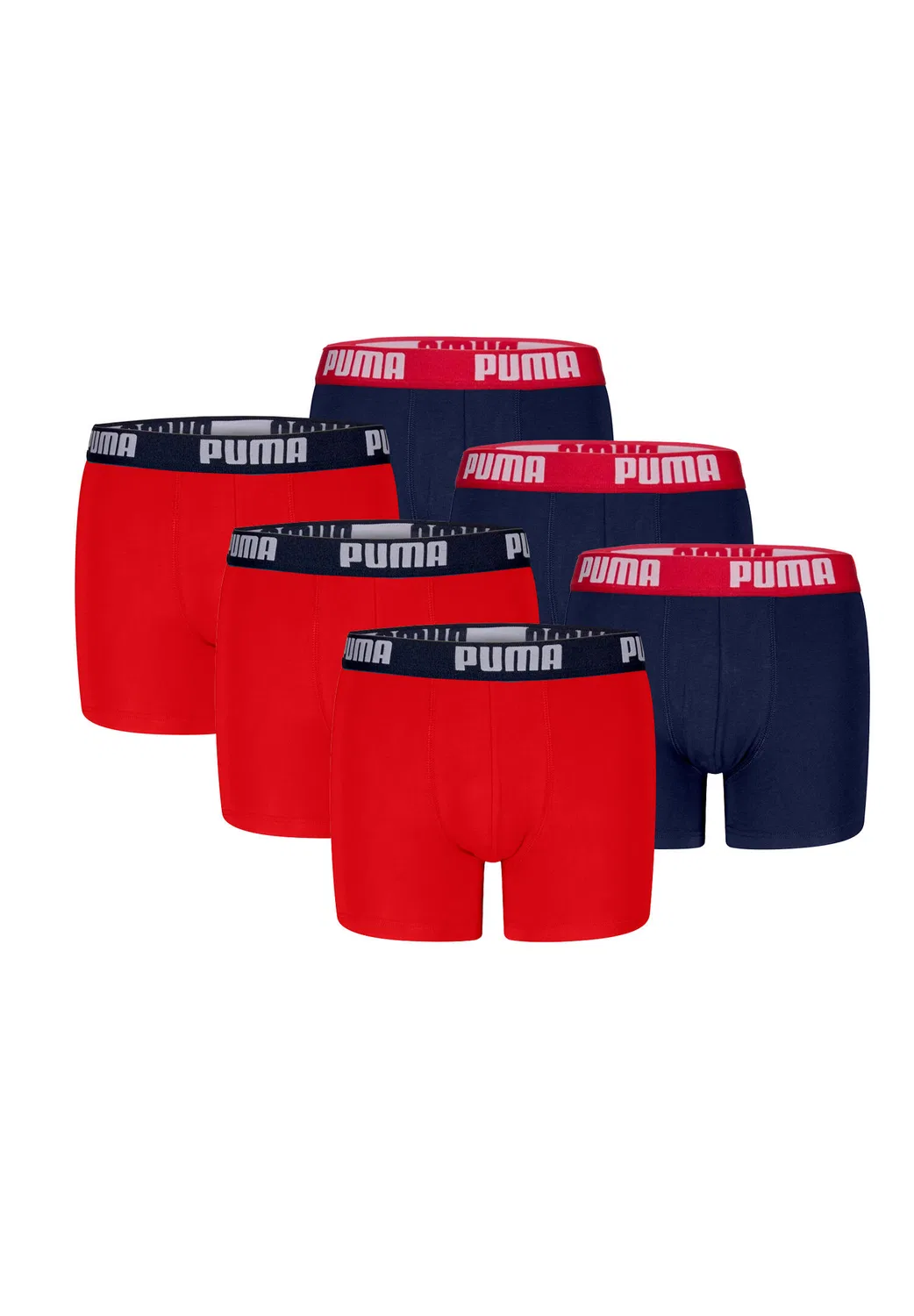 Детские боксеры с логотипом Puma, 6 шт, Puma, Rot