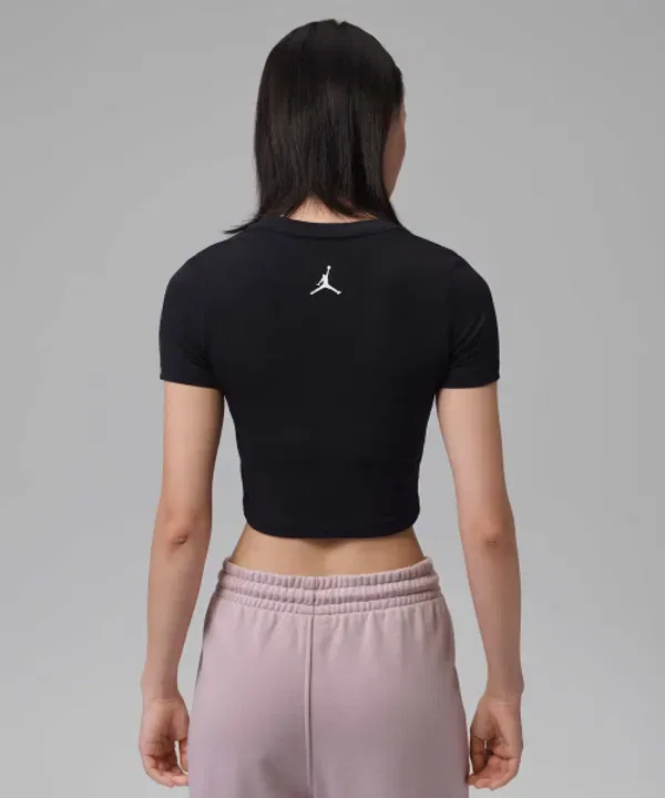 Футболка с графическим принтом, Jordan Flight, Nike, черно-белый — фото 2