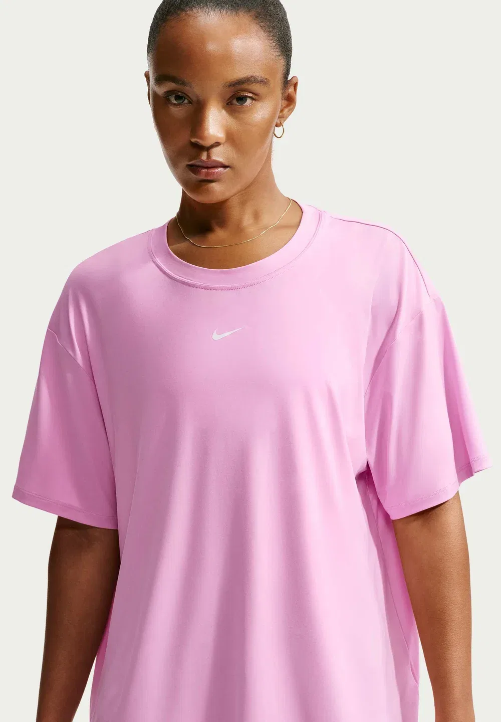 W nk1 df tie back ss - спортивная футболка Nike Performance, Pink Rise/White — фото 3