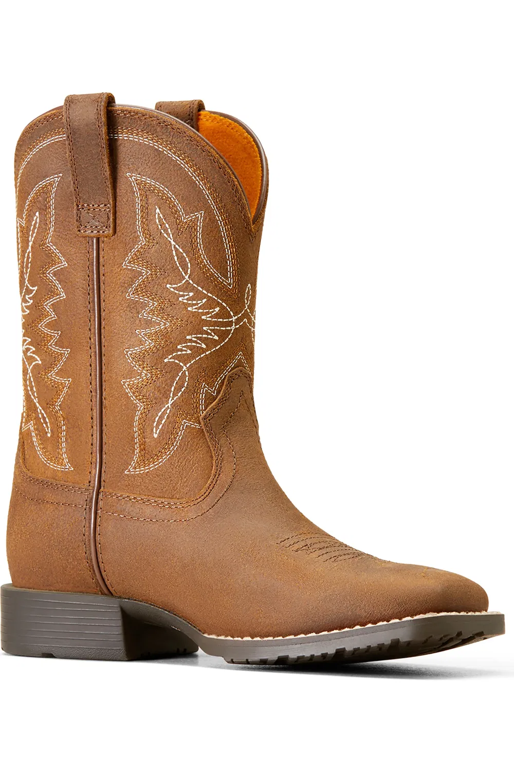 Детские ковбойские сапоги Hybrid Rancher на квадратном носке Ariat, Distressed Tan
