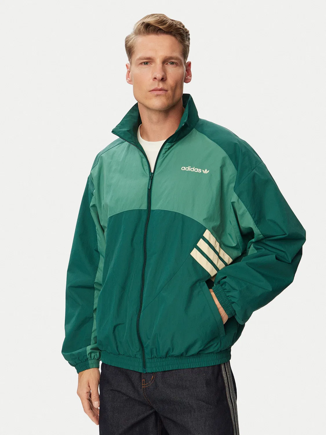 Мужской свитшот свободного кроя Munich Adidas, зеленый