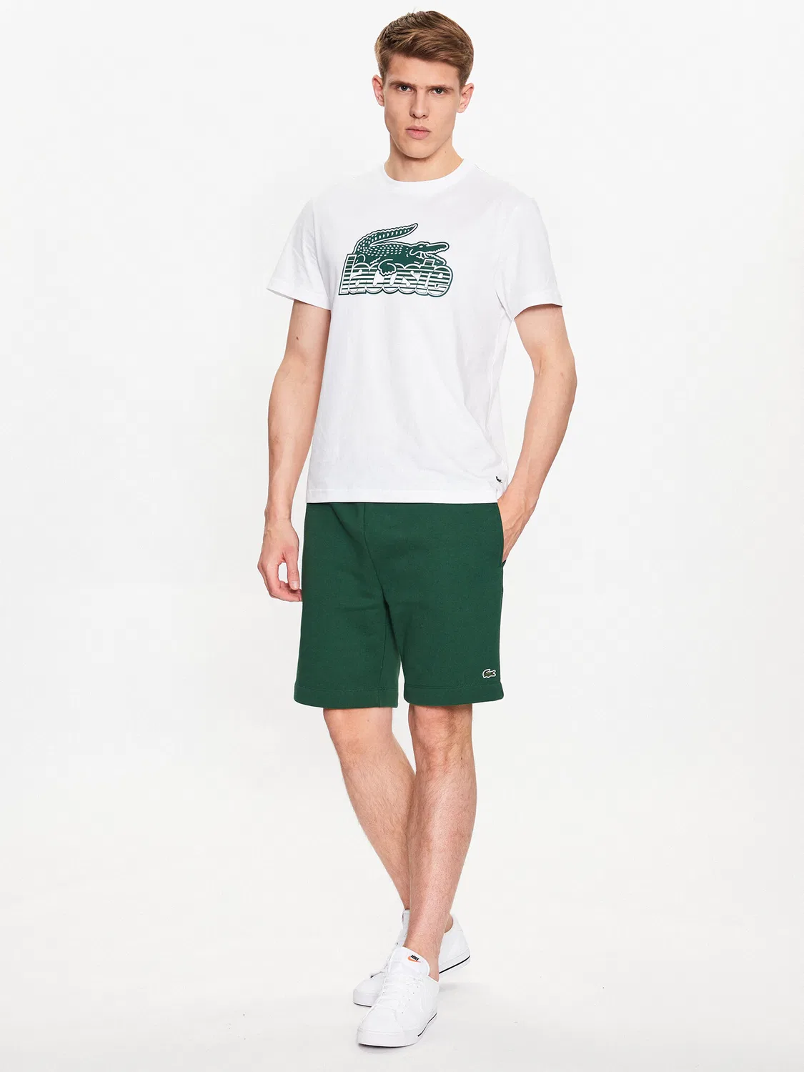 Мужские спортивные шорты стандартного кроя Lacoste, зеленый — фото 2