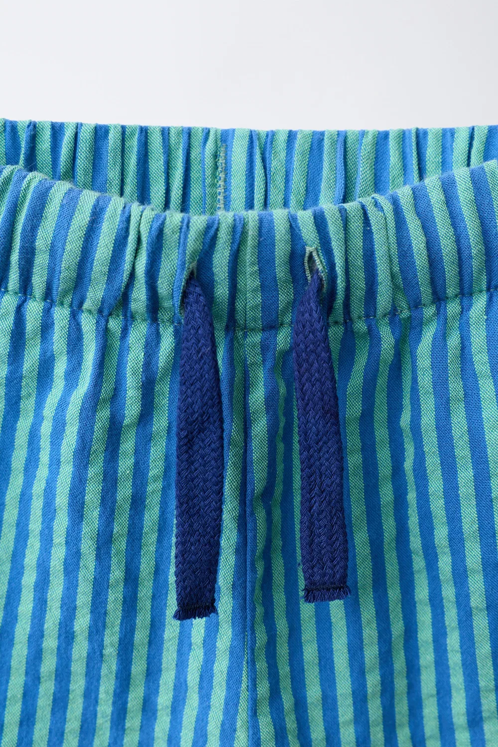 Полосатые бермудские шорты из сирсакера ZARA, Blue green — фото 3