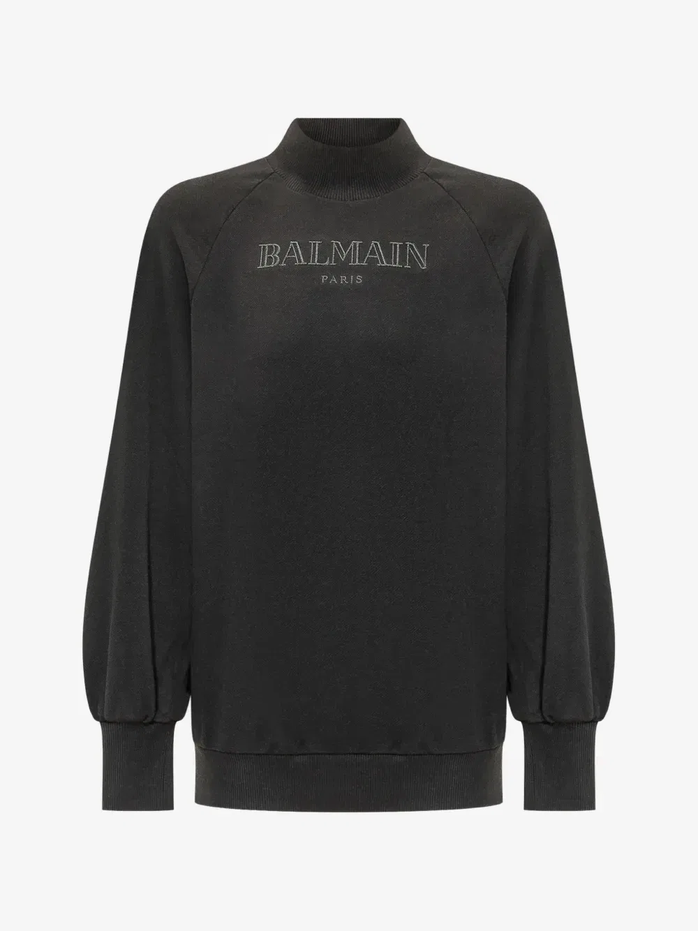 Свитшот с вышитым логотипом Balmain Kids, черный